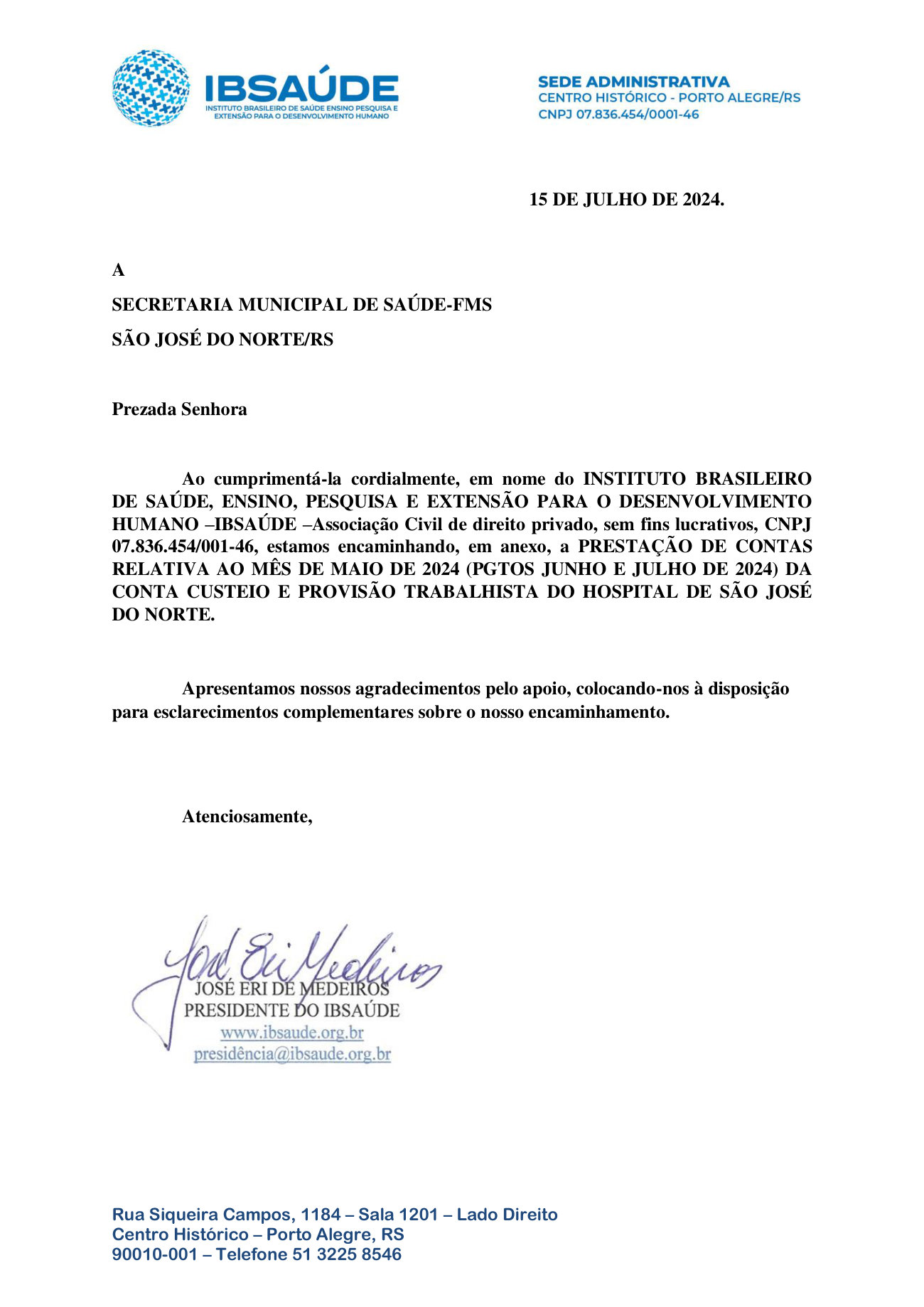 Página 1 de Prestacao De Contas Hmsjn Maio 2024