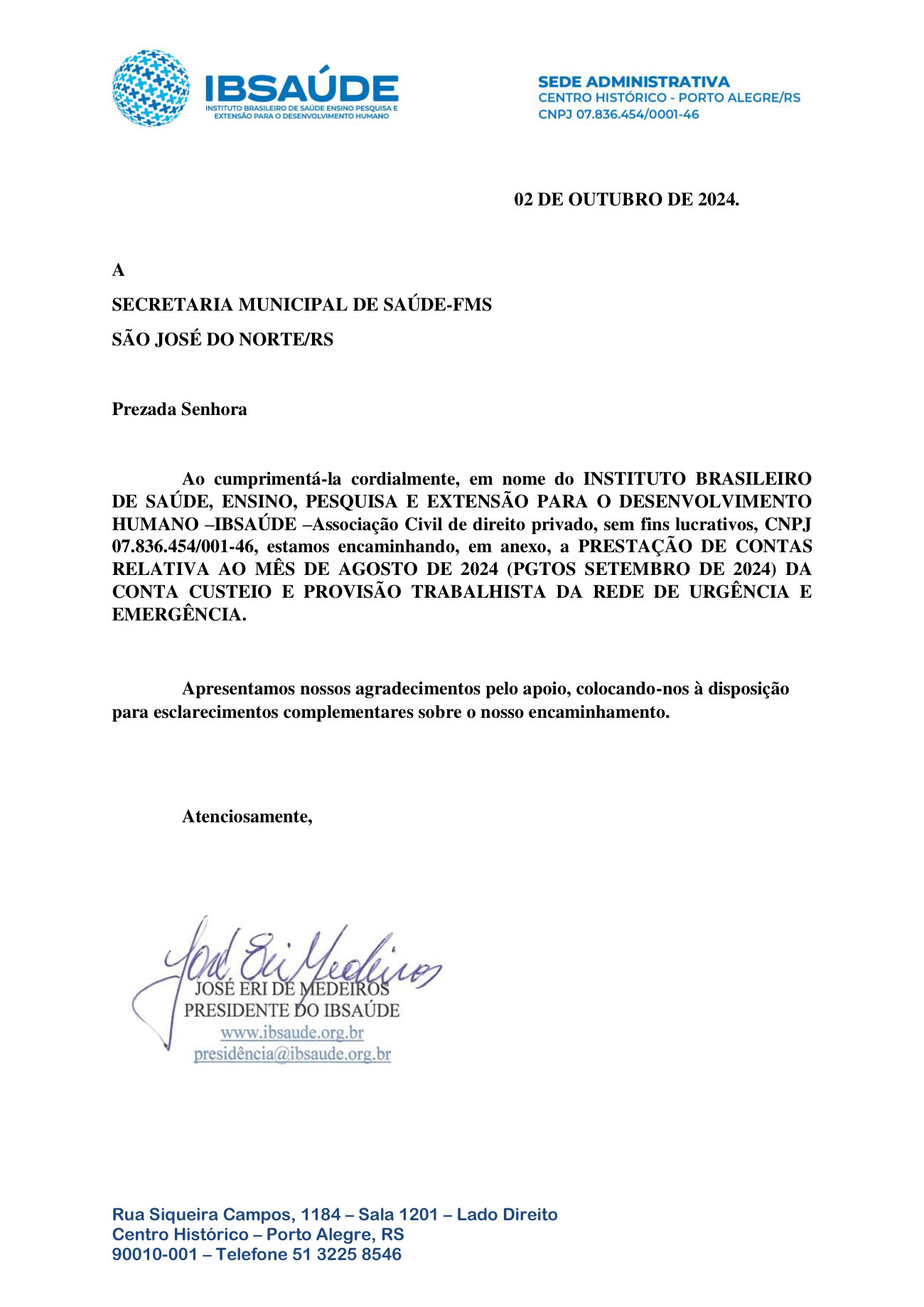 Página 1 de Prestacao De Contas Rue Agosto 2024