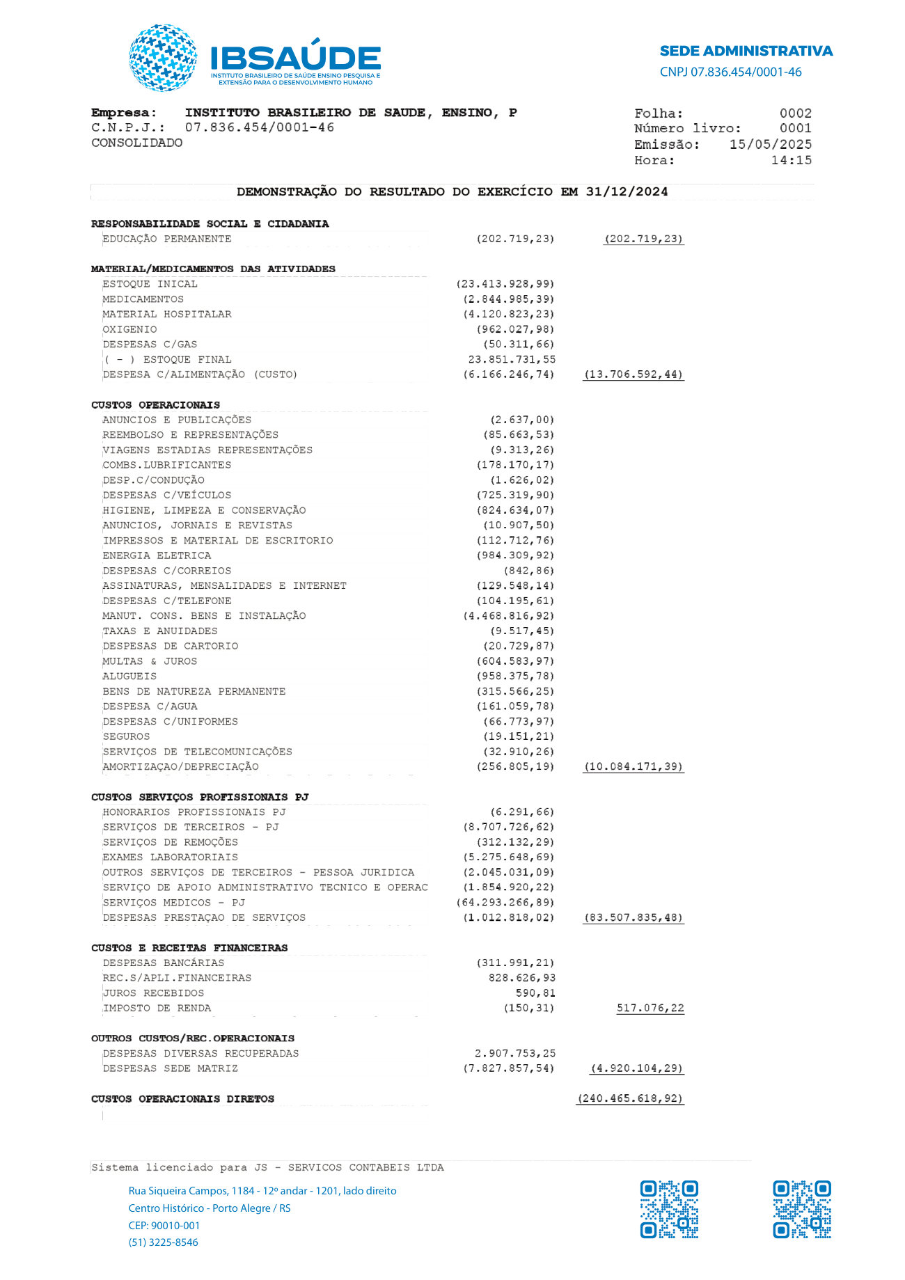 Página 2 de Demonstração de Resultado do Exercício