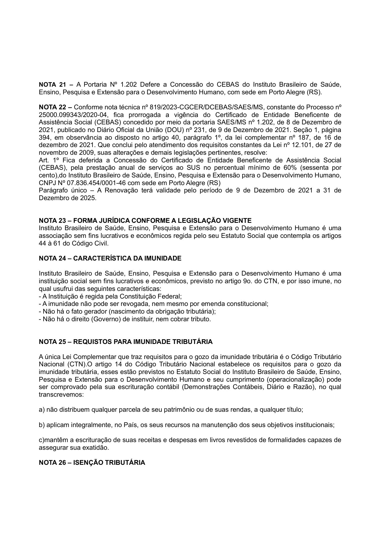 Página 10 de NOTAS EXPLICATIVAS 2023