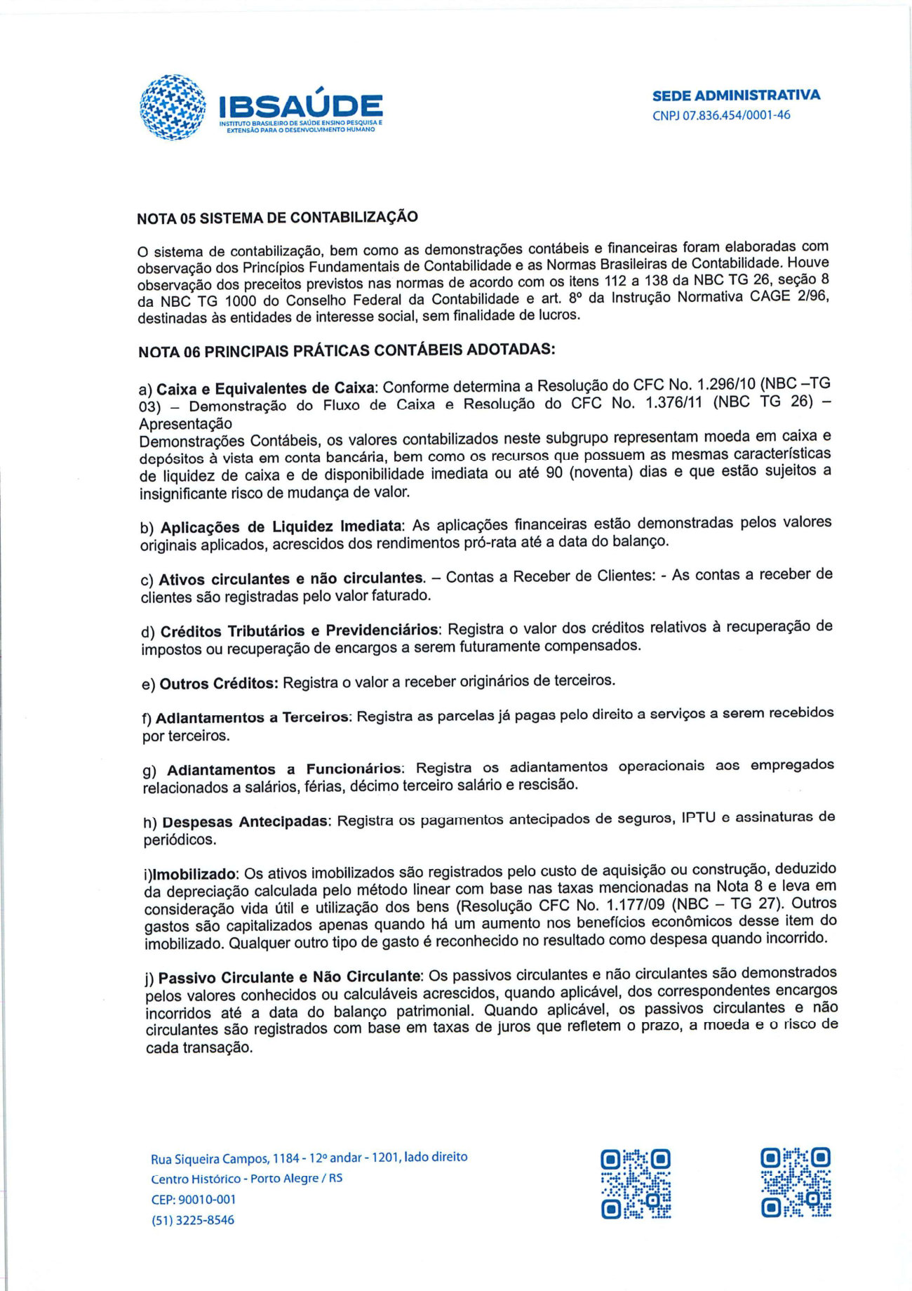 Página 3 de Balanço Patrimonial Exercício 2022 | Notas Explicativas