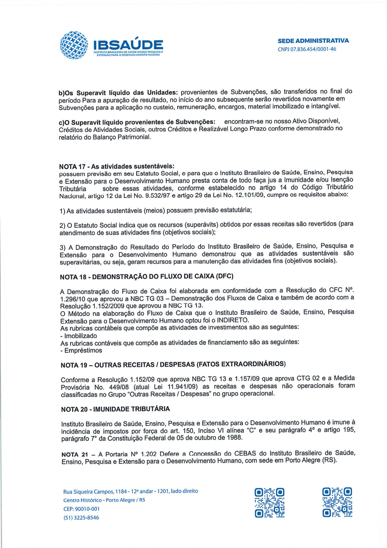 Página 7 de Balanço Patrimonial Exercício 2022 | Notas Explicativas