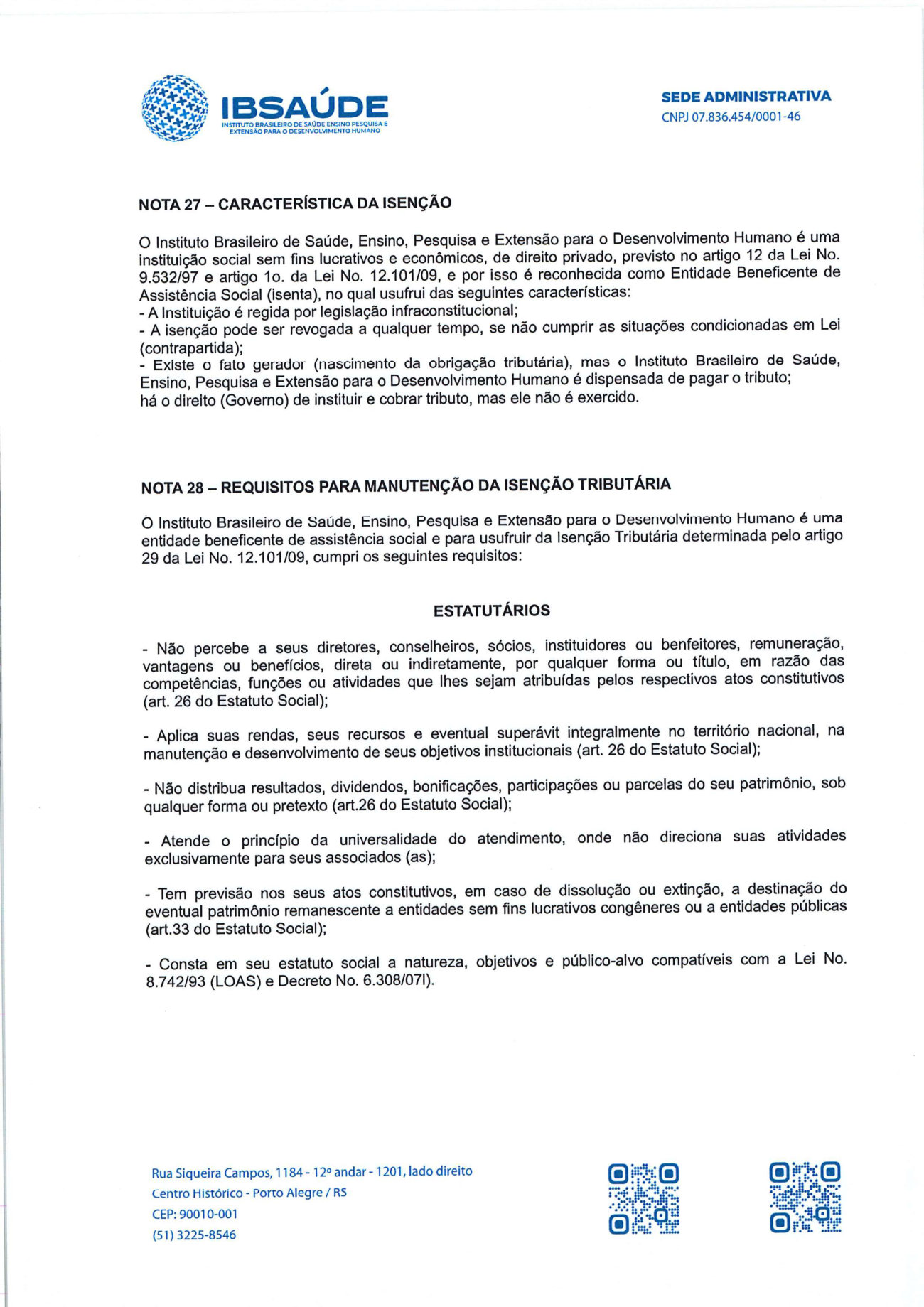 Página 9 de Balanço Patrimonial Exercício 2022 | Notas Explicativas