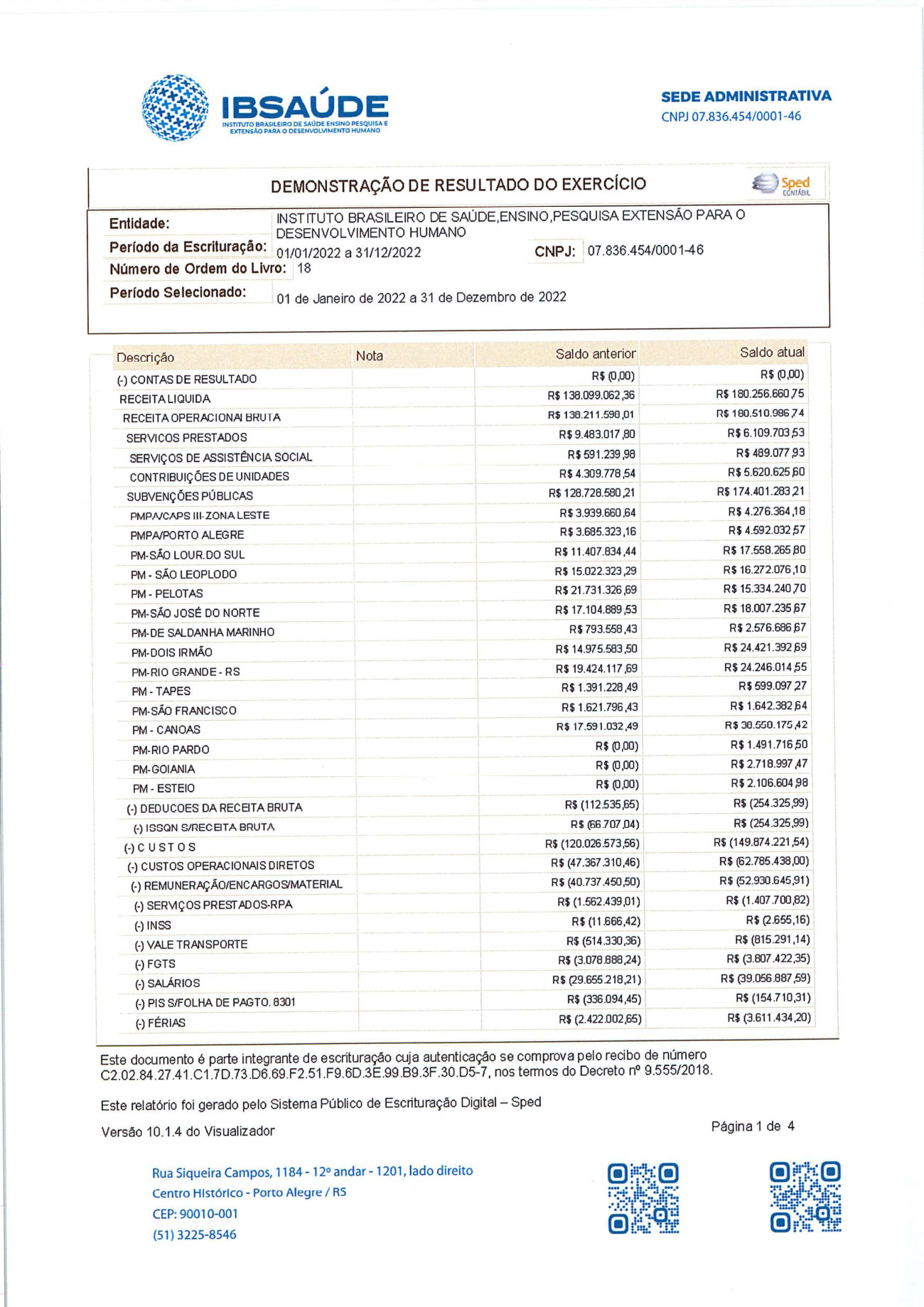 Página 1 de Demonstração de Resultado do Exercício