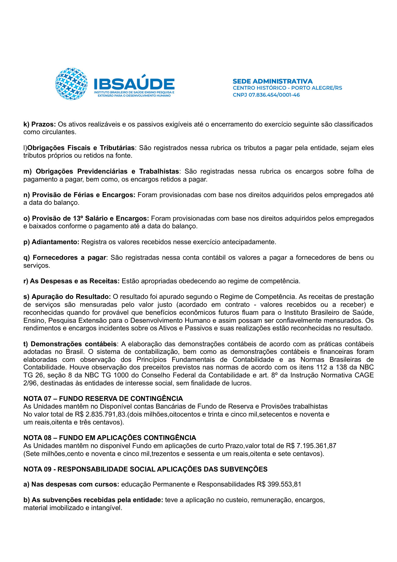 Página 4 de Notas Explicativas
