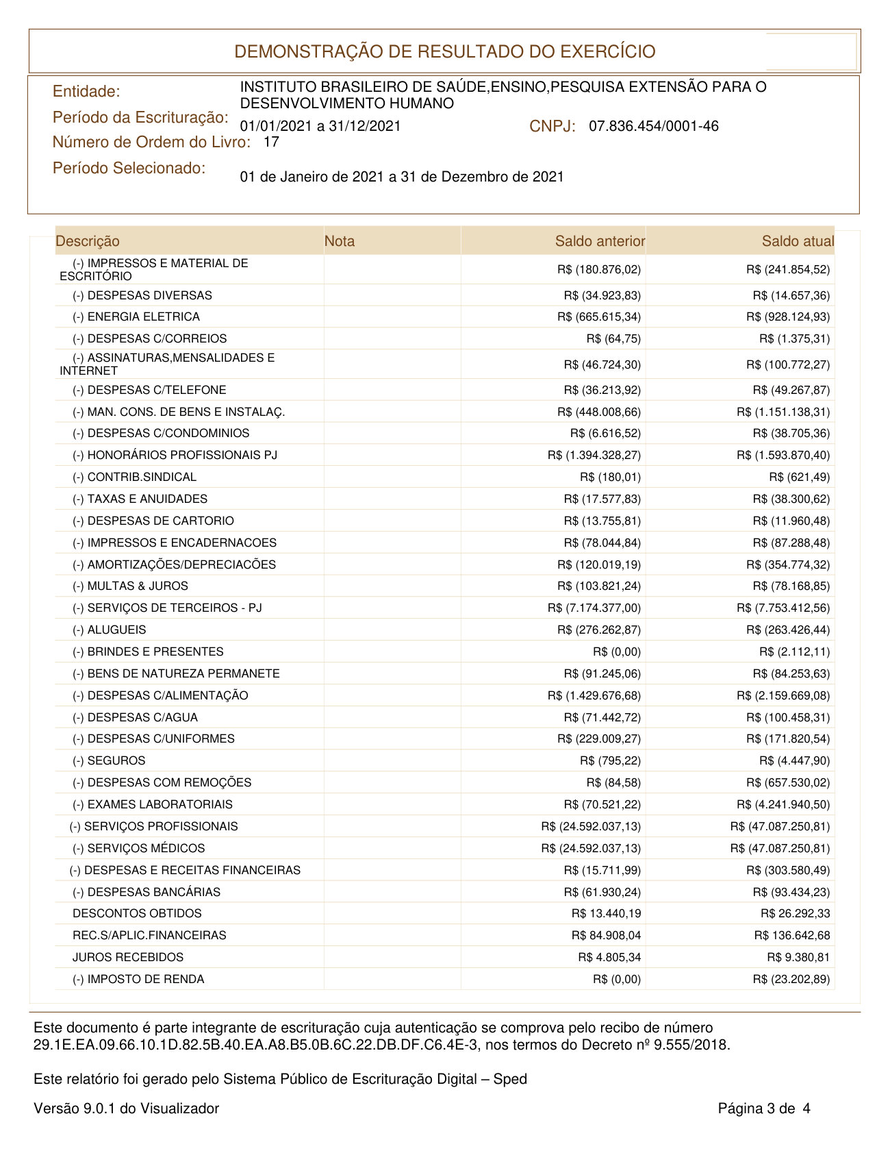 Página 3 de Demonstração de Resultado do Exercício