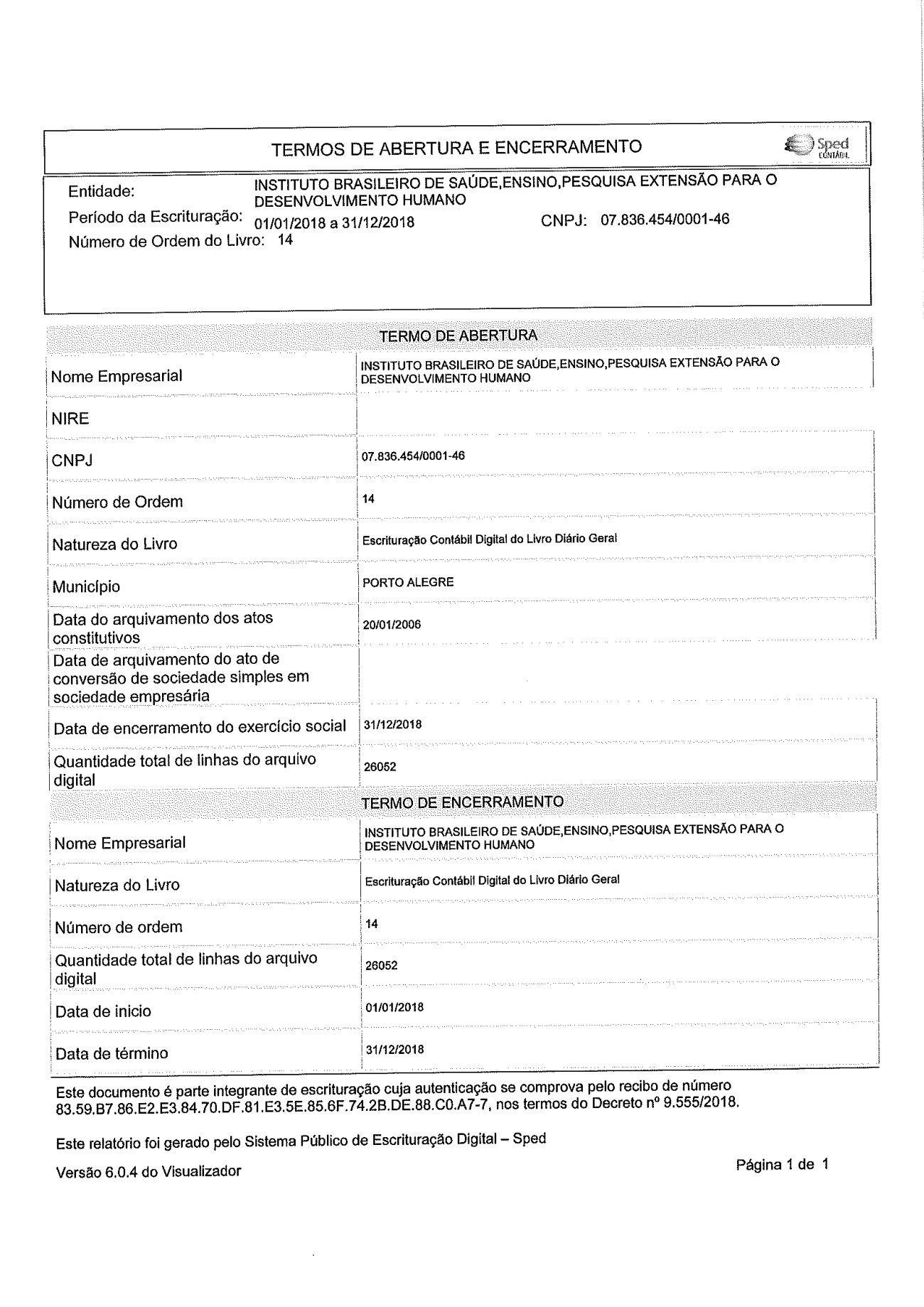 Página 16 de Balanço Patrimonial Exercício 2018