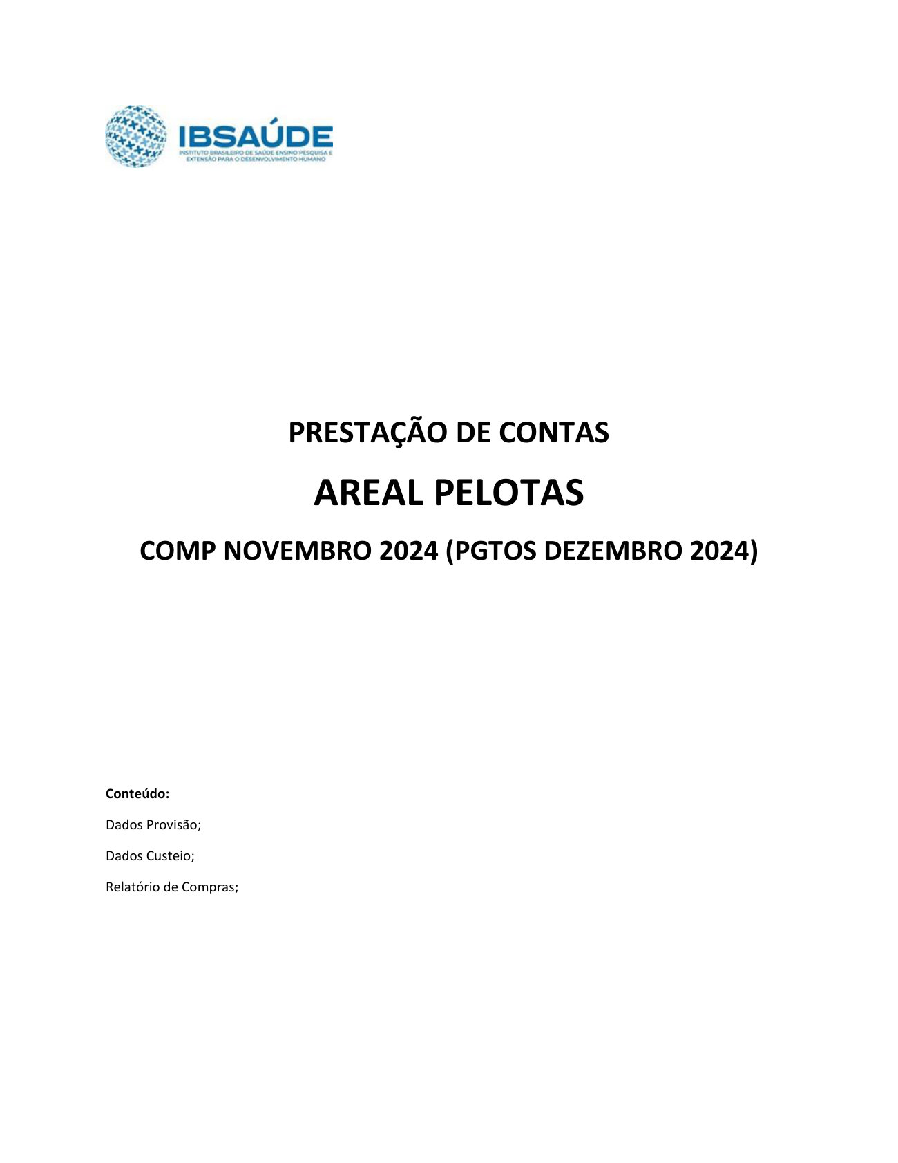 Página 2 de Relatorio Financeiro Upa Areal Novembro 2024