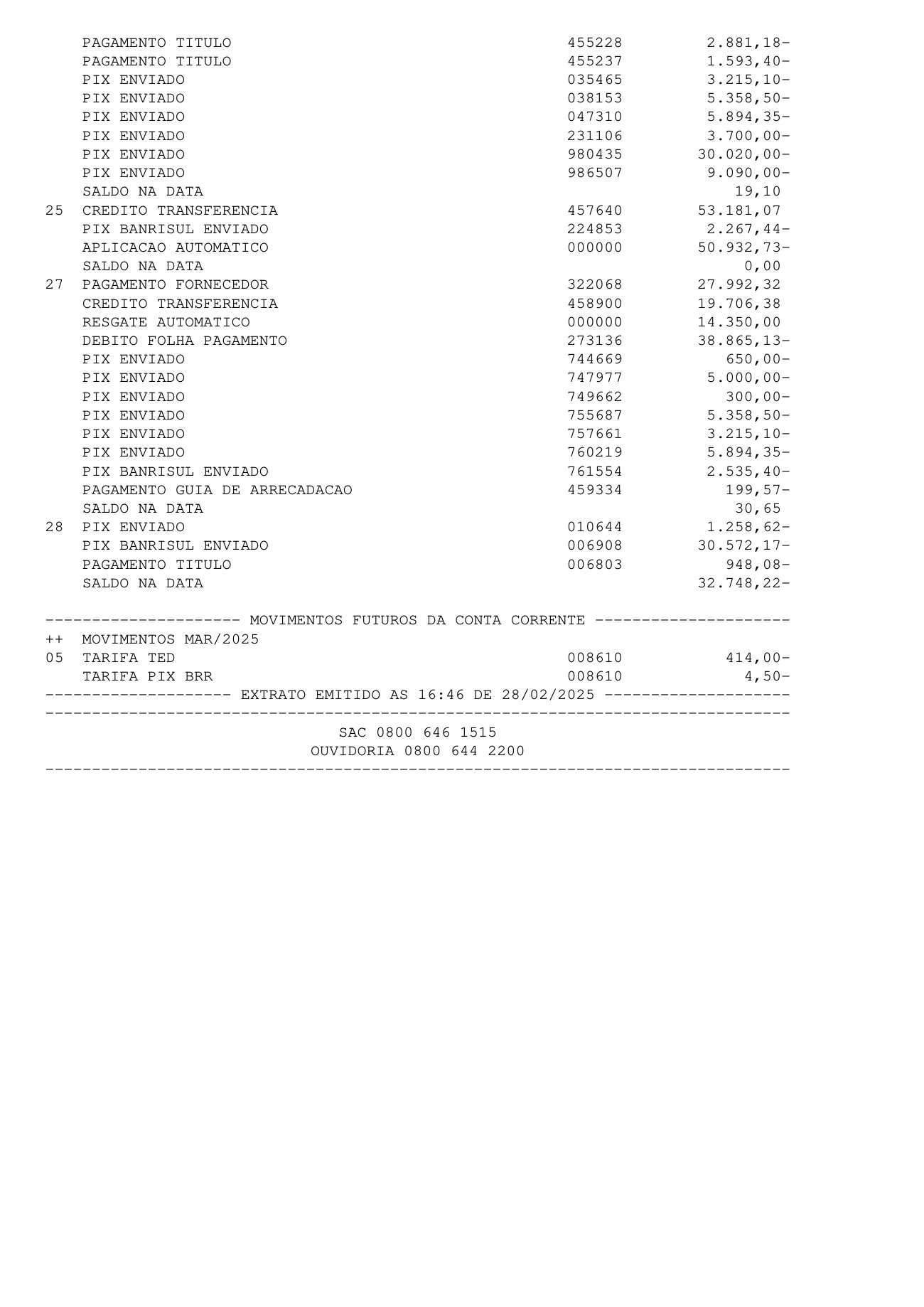 Página 7 de Relatorio Financeiro Upa Areal Janeiro 2025